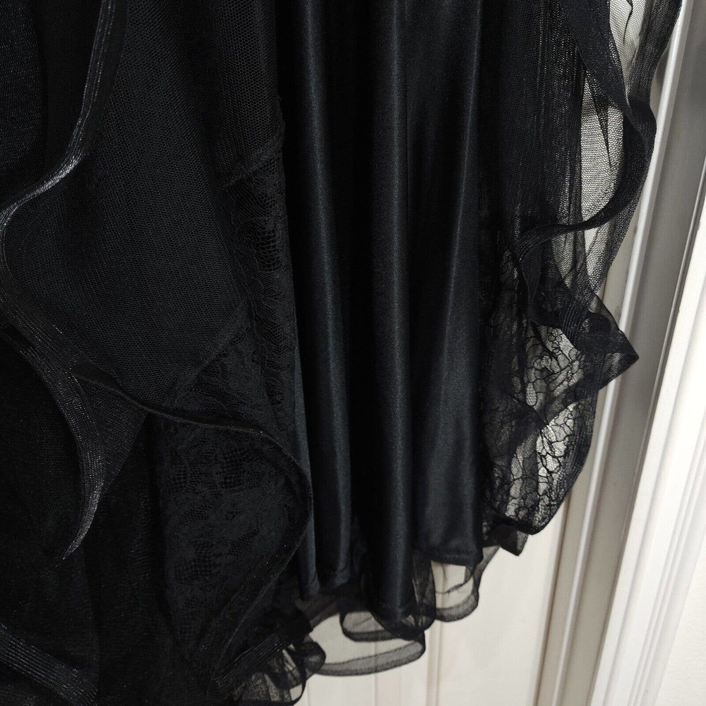 Betsey Johnson Womens Dress Vtg 90s Black Lace Tulle Midi Corset Mod Vamp Sz M - Picture 10 of 10